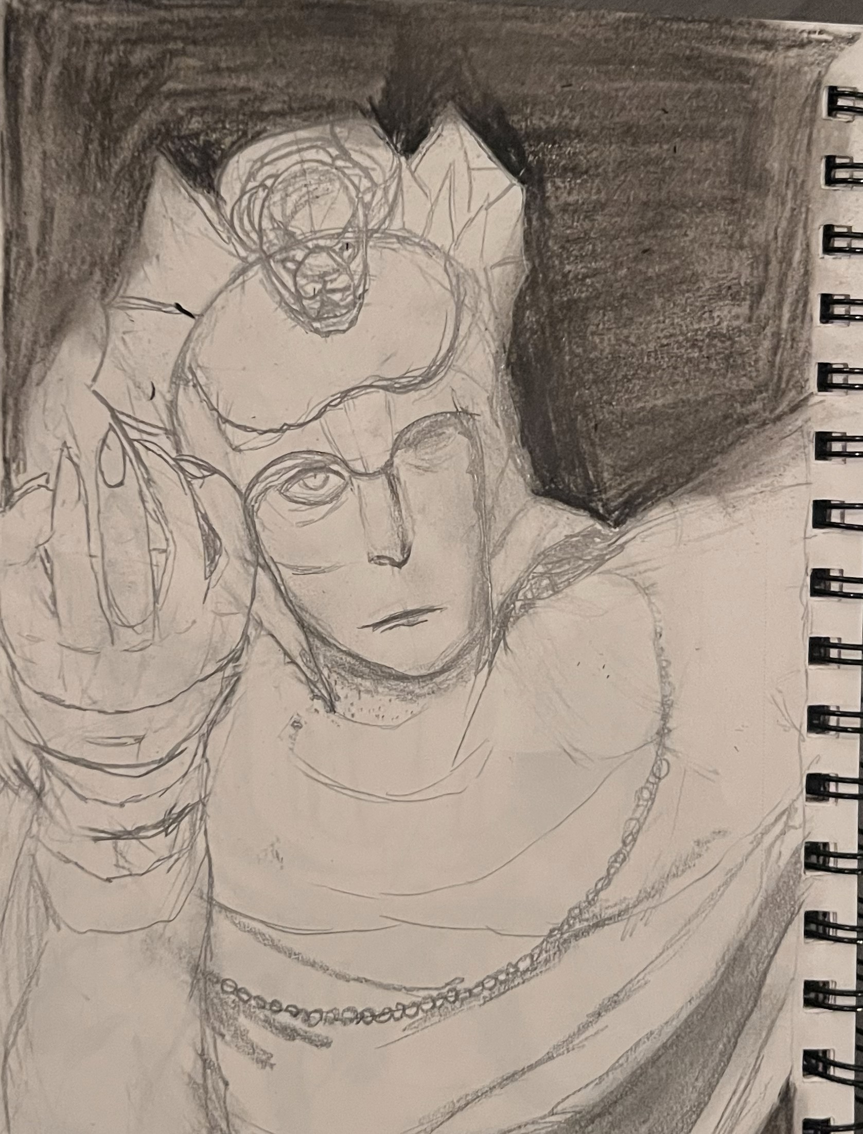 Unfinished sketch of Messmer The Impaler. He is an antagonist in the video game "ELDEN RING"